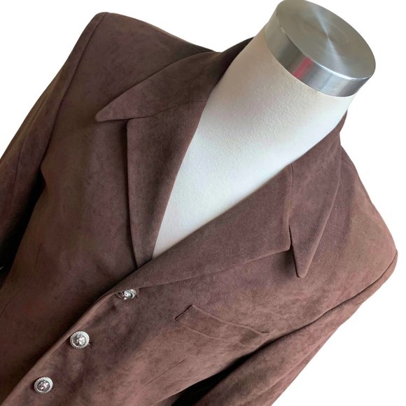 Pronti Collection by Phita‎ Chocolate Microsuede Blazer - Picture 2 of 10